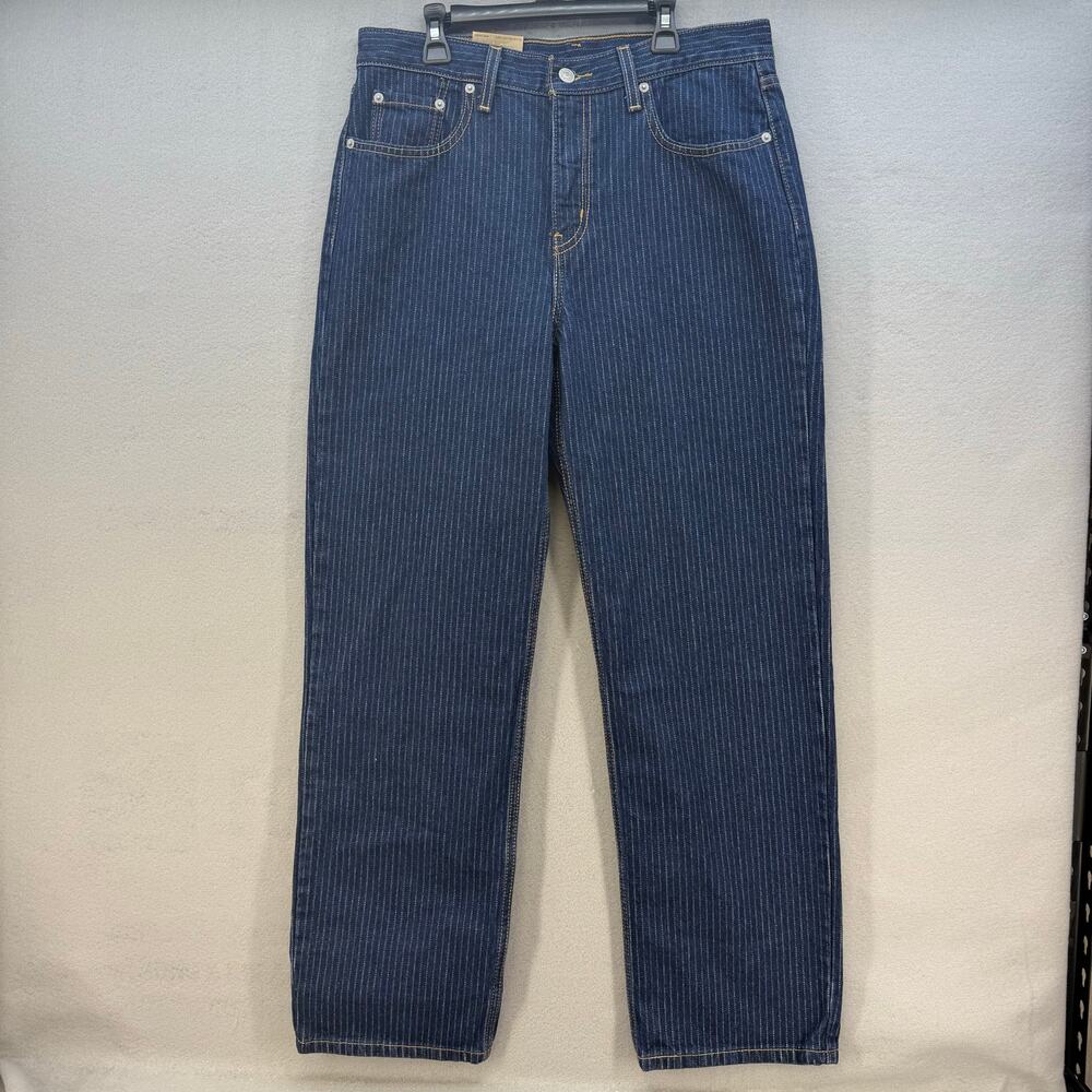 Levi's Jeans Women's 29x30 (8) Dark Blue Low Pro Mid Rise Pinstripe Straight NWT